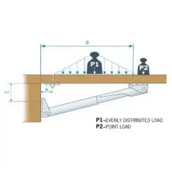 Roca Rakego Folding Bracket - Aluminium - Image