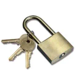 Trem Long Shackle Brass Padlock - Image