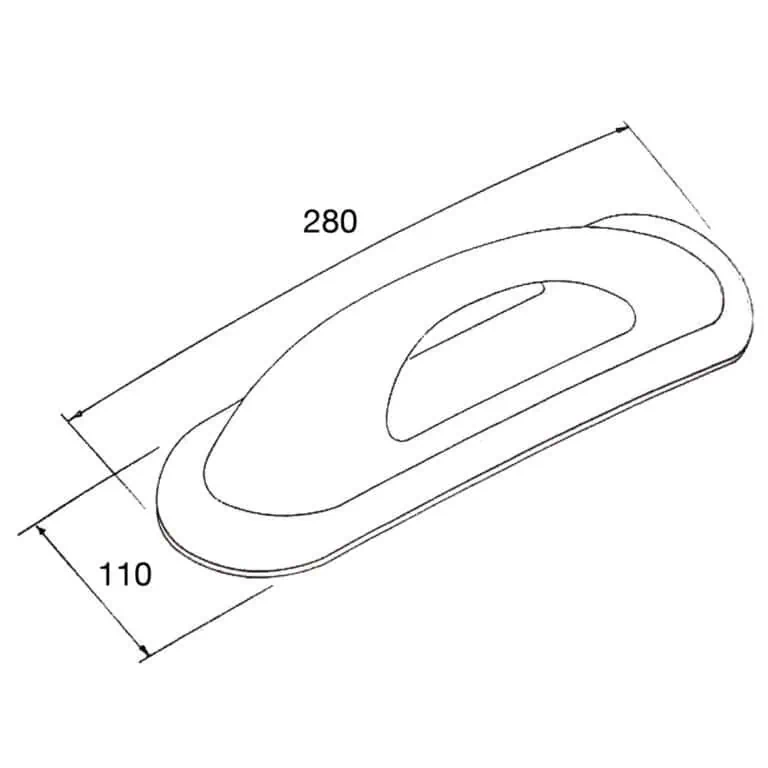 Ral-Gom Oval Form Grab Handle - Black - Image
