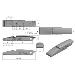 Roca Marine 416 Covered Eccentric Latch - 145/155 - Image