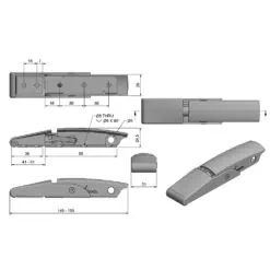 Roca Marine 416 Covered Eccentric Latch - 145/155 - Image