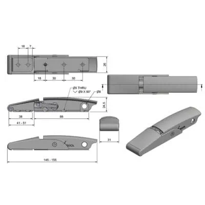 Roca Marine 416 Covered Eccentric Latch - 145/155 - Image