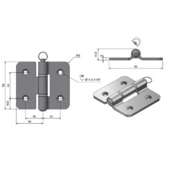 Roca Marine Heavy-Duty Hinge - 82x92 - Image