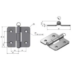 Roca Marine Heavy-Duty Hinge - 82x92 - Image