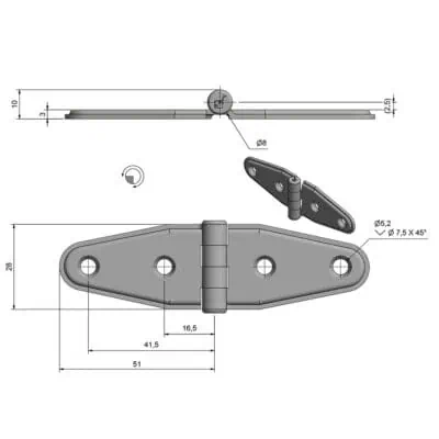 Roca Marine Hinge 28x102 - Image
