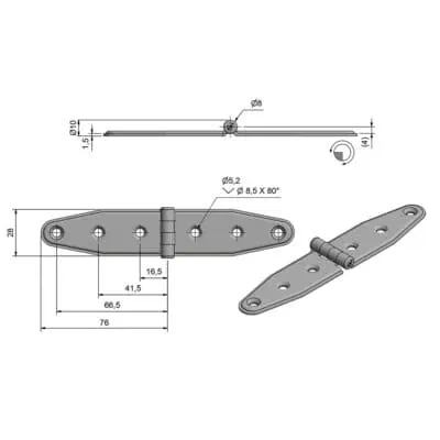 Roca Marine Hinge 28x156 - Image