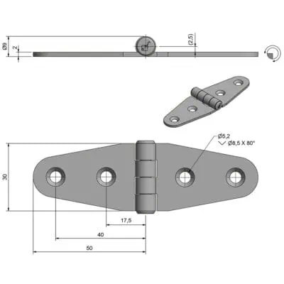 Roca Marine Hinge 30x100 - Image