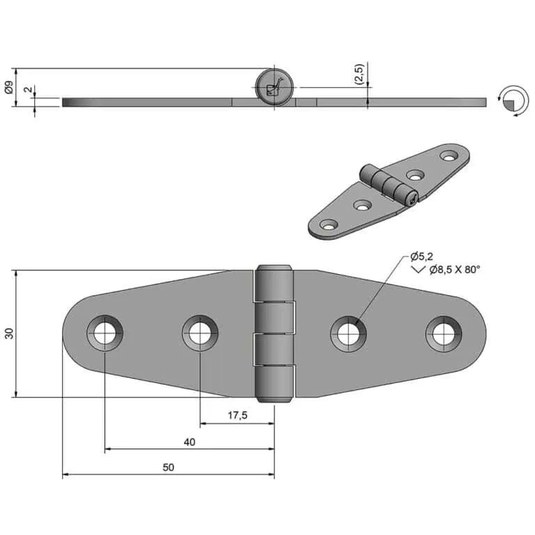 Roca Marine Hinge 30x100 - Image