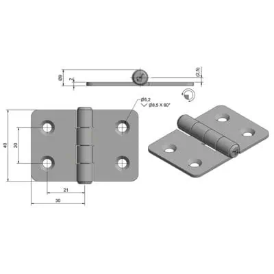 Roca Marine Hinge 39x60 - Image