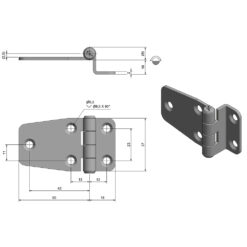 Roca Marine Hinge, Offset 37x68 - Image