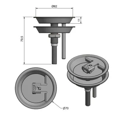 Roca Marine Lift Handle Heavy Duty Ø 70 - Image