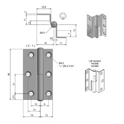 Roca Marine Lift-off hinge 55x32 - Image