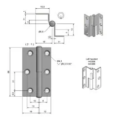 Roca Marine Lift-off hinge 55x32 - Image