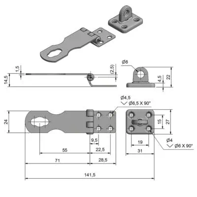 Roca Marine Safety-Hasp With Turnlock - Image