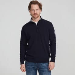 Holebrook Duncan T-Neck Windproof Sweater - Navy