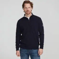Holebrook Duncan T-Neck Windproof Sweater - Navy