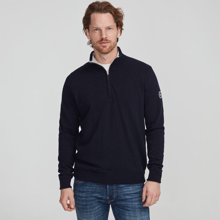 Holebrook Duncan T-Neck Windproof Sweater - Navy
