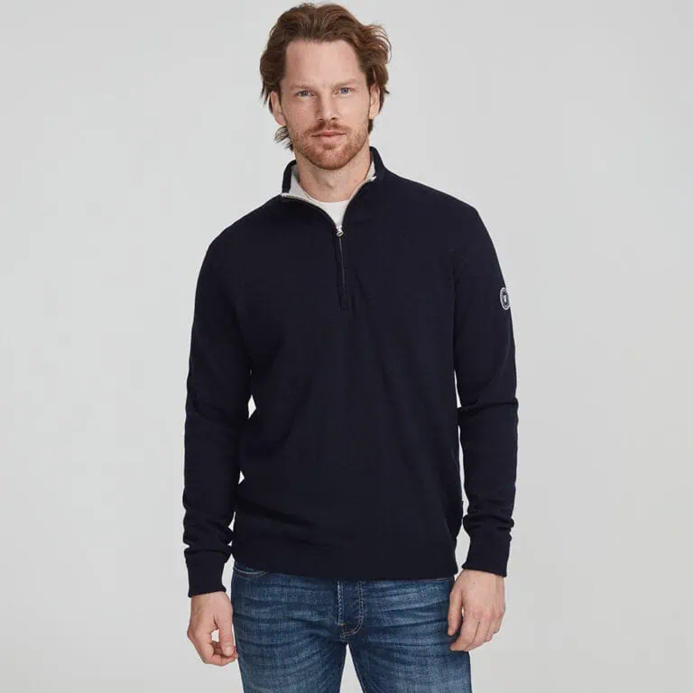 Holebrook Duncan T-Neck Windproof Sweater - Navy